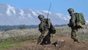 IDF Paratroopers take part in a brigade drill at training area in the northern Golan Heights, on Jan. 12, 2022. Photo by Michael Giladi/Flash90.