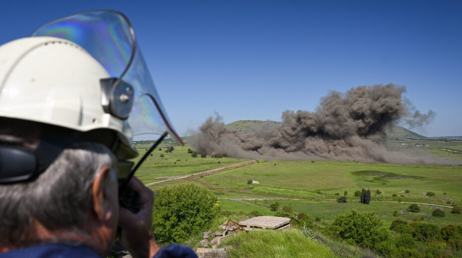 Controlled demining in the Golan Heights in April 2024. Photo: Michael Giladi/Flash90