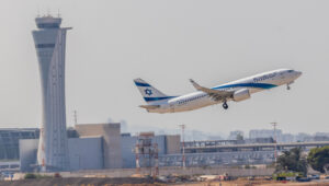 An El Al flight takes off at the Ben Gurion International Airport, outside of Tel Aviv, August 25, 2024. Photo by Yossi Aloni/Flash90
