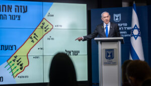 Prime Minister Benjamin Netanyahu at a press conference in Jerusalem on September 2, 2024. Photo: Chaim Goldberg/Flash90