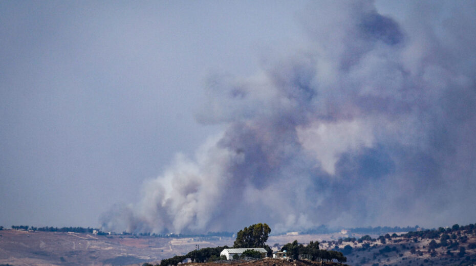 Smoke rises after an Israeli air strike in southern Lebanon, as it seen from the Israeli side of the border, September 23, 2024. Photo by David Cohen/Flash90
