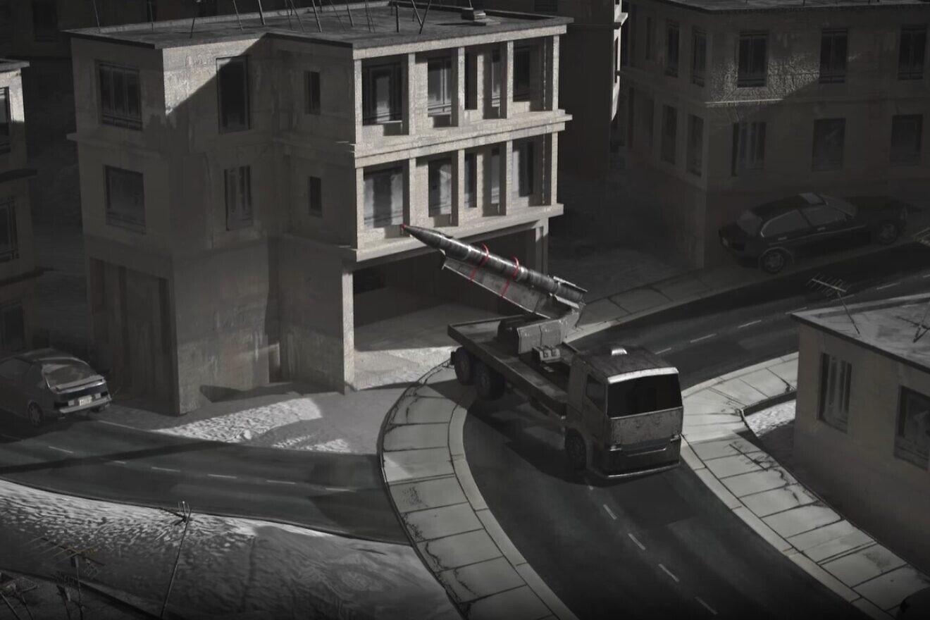 An illustration of Hezbollah using civilian homes in Southern Lebanon to store and fire rockets at Israel. Credit: IDF.