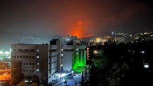 Explosions in Damascus destroy an arms depot belonging to Iranian-backed groups, Aug. 13, 2023. Credit: Syrian Observatory for Human Rights.