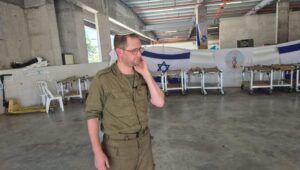 Sgt. (res.) Rabbi Bentsi Mann at the IDF's Shura Base, Aug. 28, 2024. Photo by Yaakov Lappin.