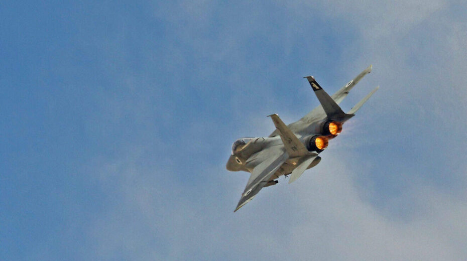 An Israeli Air Force F-15 fighter jet during a drill, Nov. 12, 2017. Photo by Ofer Zidon/Flash90.