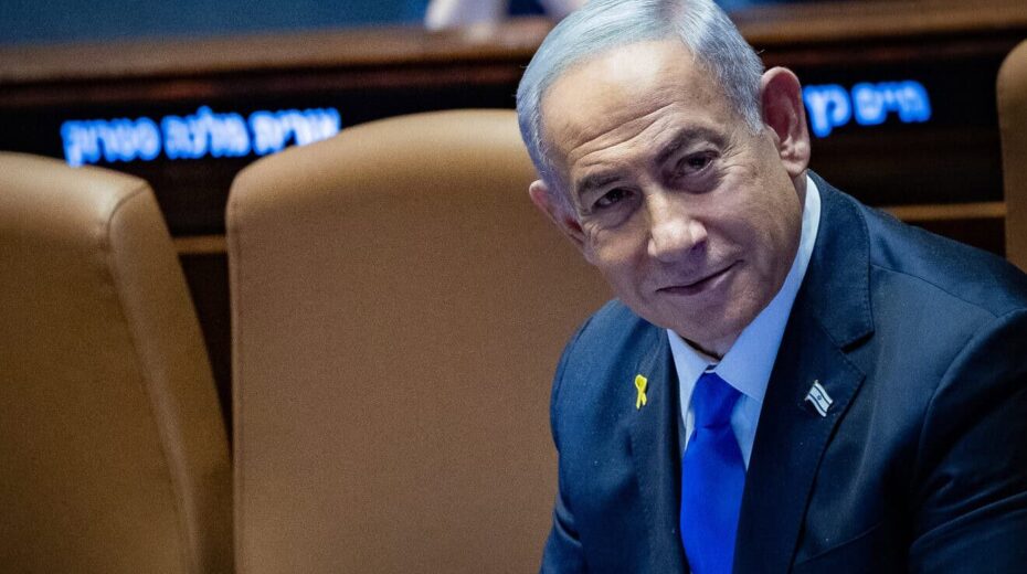 Israeli Prime Minister Benjamin Netanyahu in the plenum hall of the Israeli parliament in Jerusalem, Sept. 30, 2024. Photo by Yonatan Sindel/Flash90.