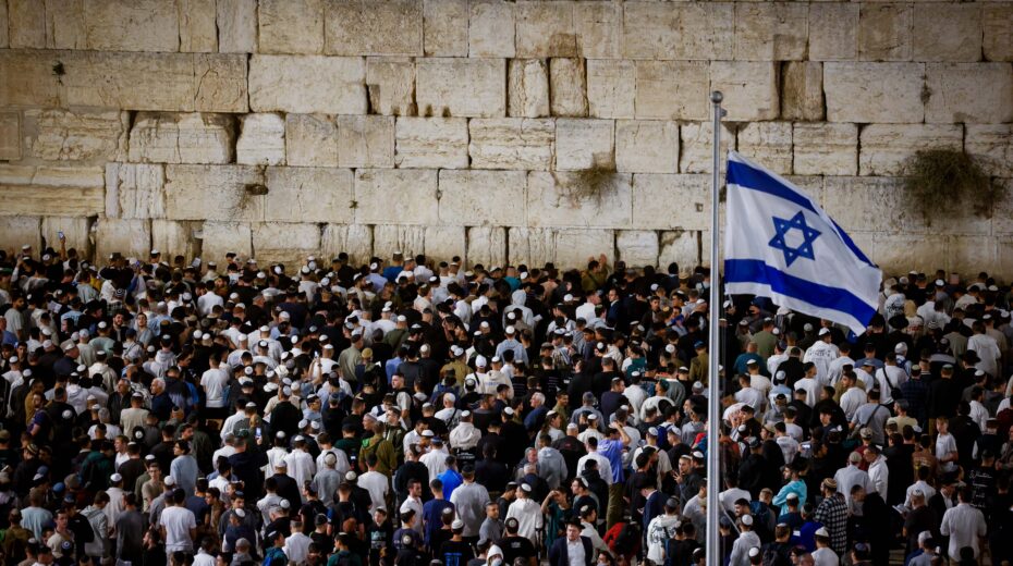 People pray for forgiveness (Slichot) at the Western Wall in the Old City of Jerusalem in the early morning of October 10, 2024, before Yom Kippur, the Day of Atonement, the most important day in the Jewish calendar. Photo by Chaim Goldberg/Flash90
