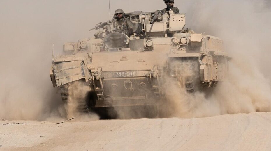 An Israeli tank rolls through the Gaza Strip, November 2024. Credit: IDF.