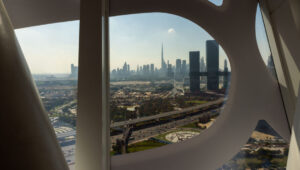 View from inside the Museum of the Future, in Dubai, United Arab Emirates. December 15, 2022. Photo: Nati Shohat/Flash90