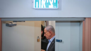 Israeli Prime Minister Benjamin Netanyahu appears for a press conference at the Defense Ministry in Tel Aviv. December 16, 2023. Photo by Noam Revkin Fenton/Flash90