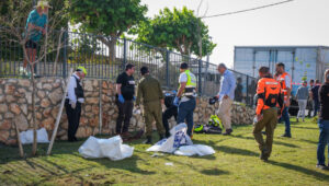 A Hezbollah rocket fired from Lebanon kills an Israeli man in the northern city of Nahariya, November 21, 2024. Photo: Fadi Amun/Flash90