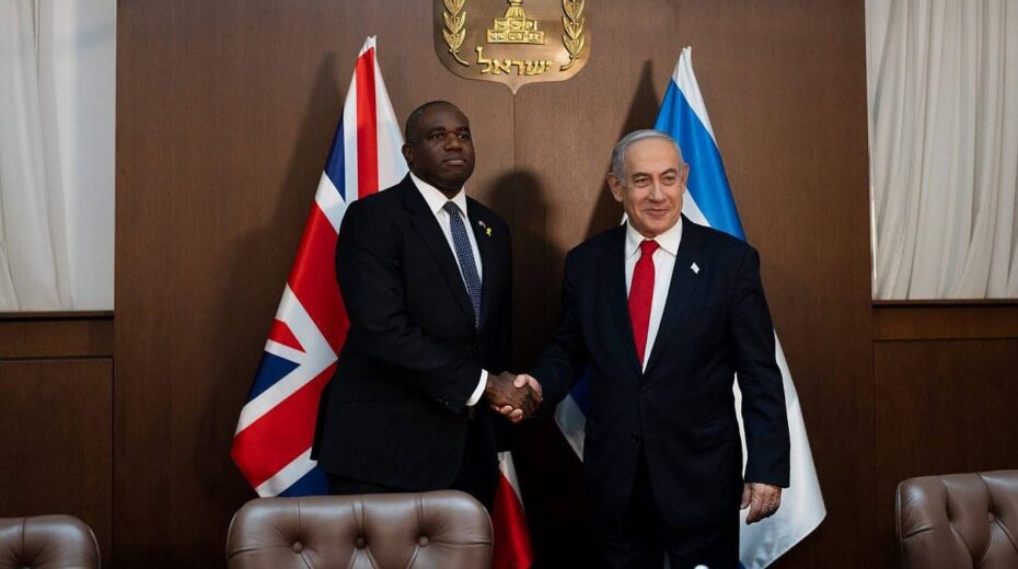 Foreign Secretary David Lammy meets Prime Minister Benjamin Netanyahu in Jerusalem, July 14, 2024. Credit: UK Foreign Office.