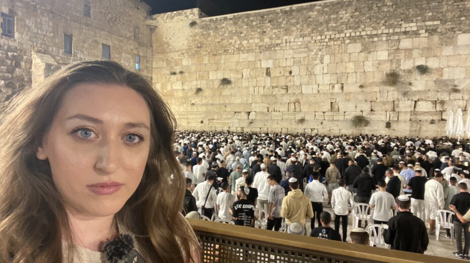 Author Oriel Moran at the Western Wall in Jerusalem during the "selichot" period when Jews plead for divine forgiveness.