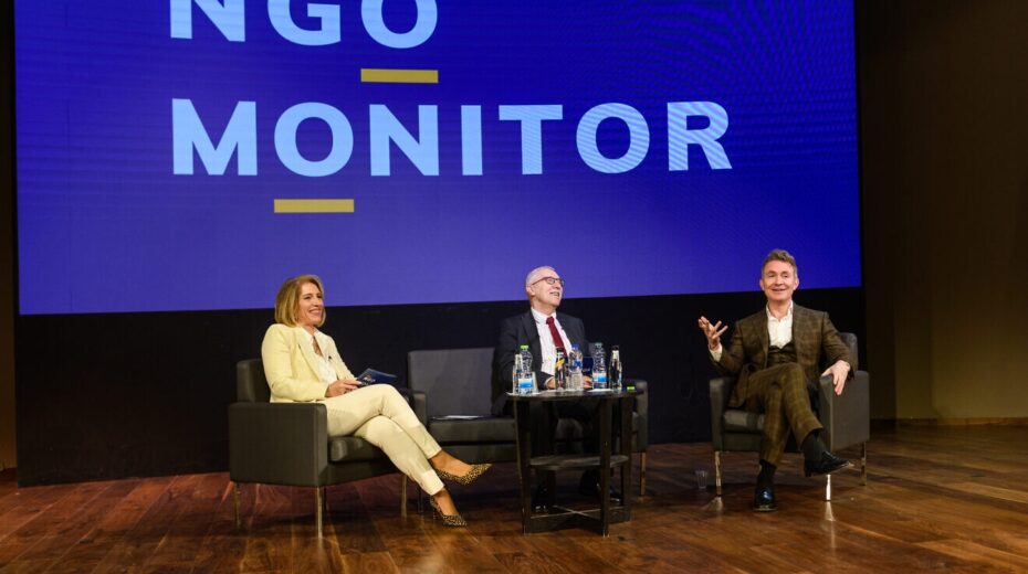 Public intellectual Douglas Murray speaks alongside NGO Monitor Vice President Olga Deutsch and President Gerald Steinberg at the Menachem Begin Heritage Center in Jerusalem on Nov. 27, 2024. Photo by Yehoshua Halevi.