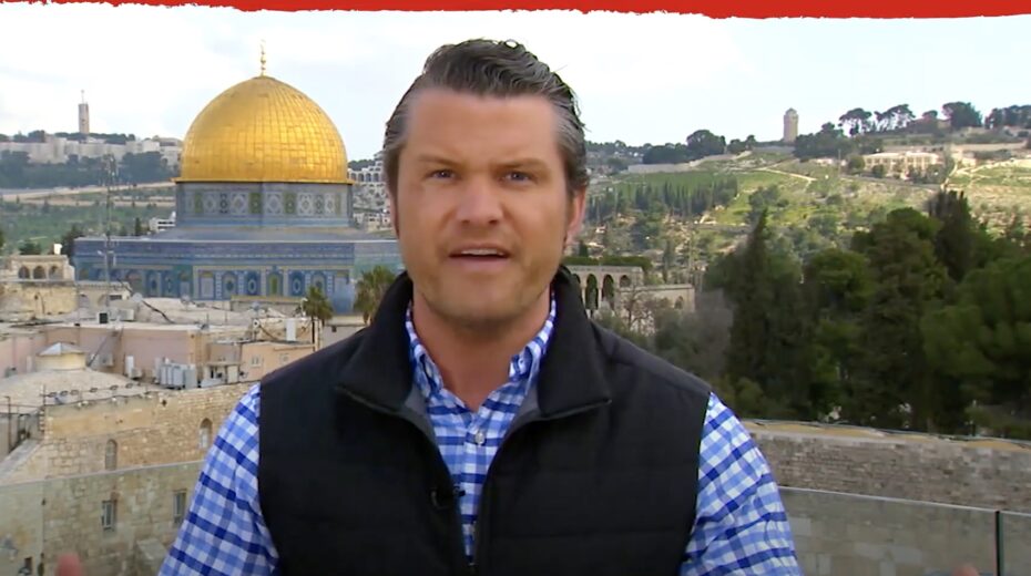 Pete Hegseth in Jerusalem in 2018. YouTube screenshot
