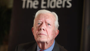 Former US President Jimmy Carter seen during a press conference at the American Colony Hotel in Jerusalem on Oct. 22, 2012. Credit: Yoav Ari Dudkevitch/Flash90.
