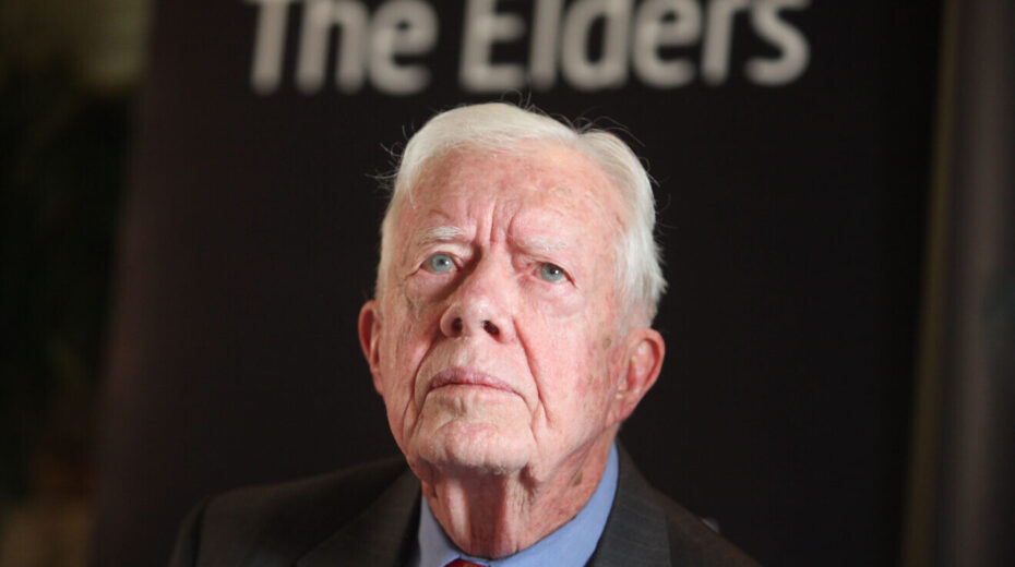 Former US President Jimmy Carter seen during a press conference at the American Colony Hotel in Jerusalem on Oct. 22, 2012. Credit: Yoav Ari Dudkevitch/Flash90.