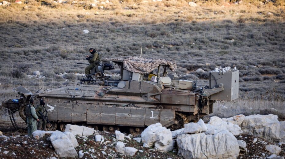 IDF soldiers operate on the Syrian side of the border fence with Israel, Dec. 25, 2024. Photo by Jamal Awad/Flash90.