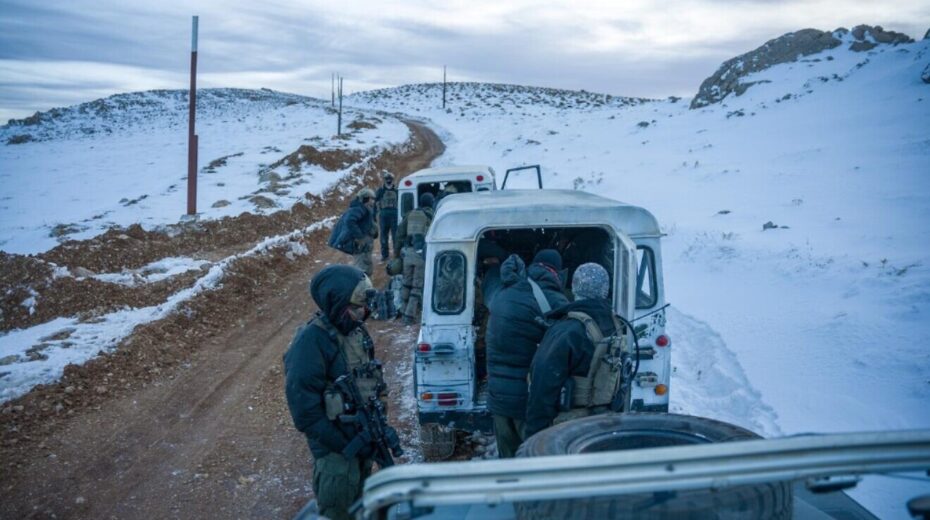 Troops of the Israeli Air Force's elite Shaldag unit on the Syrian side of Mount Hermon, Dec. 8, 2024. Credit: Israel Defense Forces.