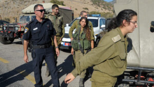 The scene where two Israeli soldiers were wounded by a Hezbollah bomb on Mount Dov in the Golan Heights on Oct. 7, 2014. Credit: Flash90.