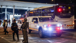 Israeli security forces at the scene of a shooting attack near Jerusalem on Dec. 12, 2024. Photo by Chaim Goldberg/Flash90.