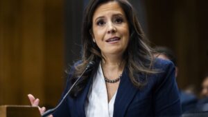 Congresswoman Elise Stefanik (R-NY) at her confirmation hearing before the Senate Committee on Foreign Relations, on January 21, 2025 in Washington DC. Photo: EPA-EFE/JIM LO SCALZO