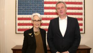 Tomáš Pojar, the Czech national security advisor, meets with Wendy Sherman, the US deputy secretary of state, in Prague, Czech Republic, Dec. 10, 2022. Credit: US State Department.