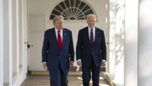 President Joe Biden walks to the Oval Office with President-elect Donald Trump, Nov. 13, 2024. Credit: Adam Schultz/White House.