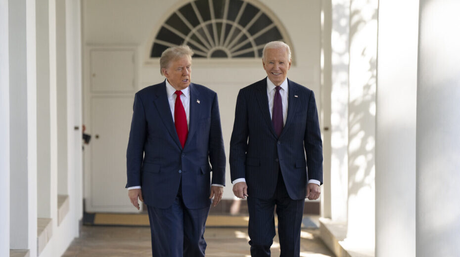 President Joe Biden walks to the Oval Office with President-elect Donald Trump, Nov. 13, 2024. Credit: Adam Schultz/White House.