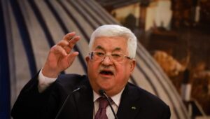 Palestinian Authority chief Mahmoud Abbas delivers a speech at P.A. headquarters in the Samaria city of Ramallah, Jan. 28, 2020. Credit: Flash90.