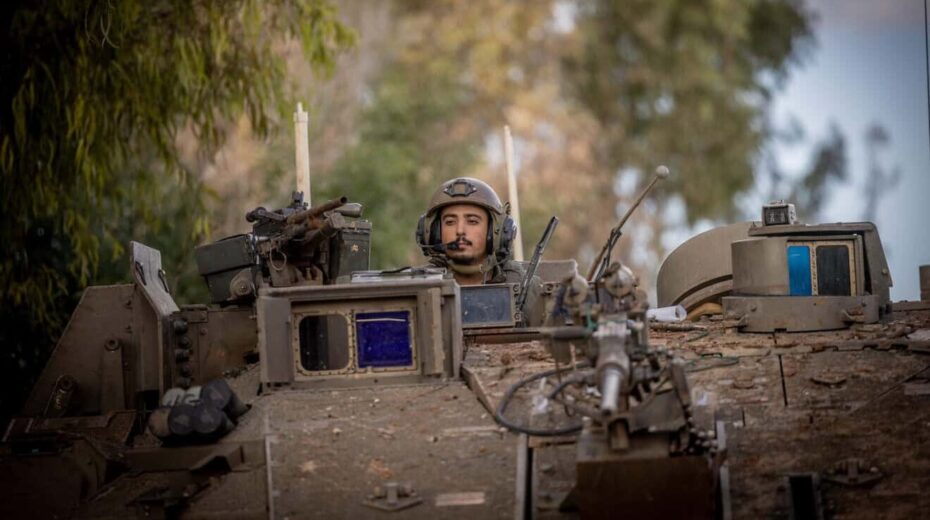 Soldiers from the Israel Defense Forces Armored Brigade operating in a village in Southern Lebanon, on Nov. 20, 2024. Photo by Chaim Goldberg/Flash90.