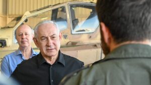 Israeli Prime Minister Benjamin Netanyahu tours Ramon Air Force Base in the Negev Desert, Nov. 5, 2023. Photo by Koby Gideon/GPO.