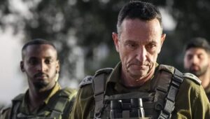 Israel Defense Forces Chief of Staff Lt. Gen. Herzi Halevi speaks to reporters at an army base in the Negev on Dec. 26, 2023. Credit: Flash90.