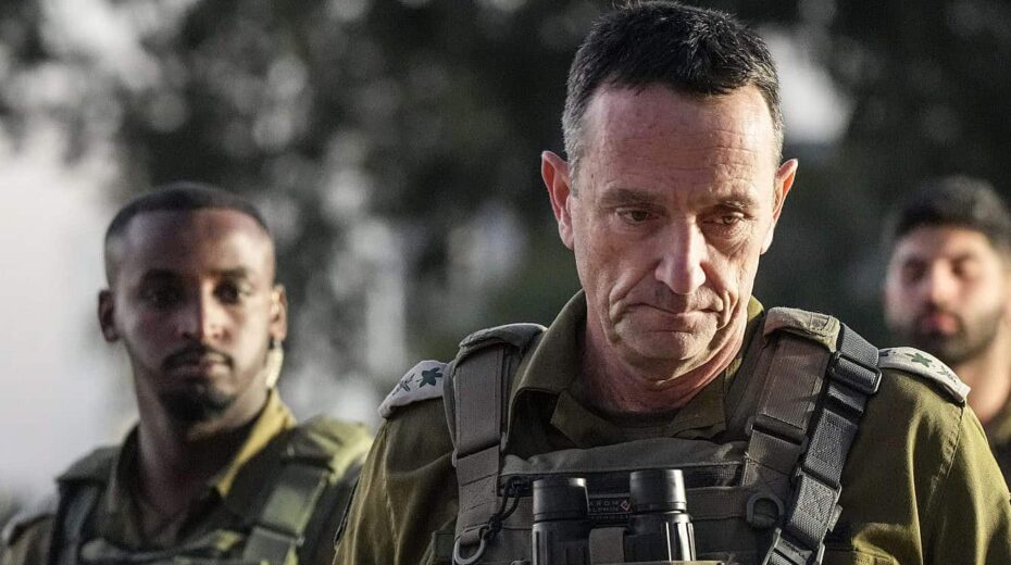Israel Defense Forces Chief of Staff Lt. Gen. Herzi Halevi speaks to reporters at an army base in the Negev on Dec. 26, 2023. Credit: Flash90.