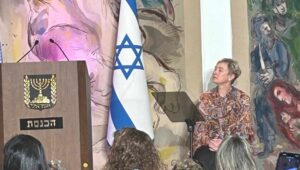 Iris Haim, whose son, Yotam, was one of three hostages misidentified as Hamas terrorists and accidentally killed a year ago on Dec. 15 by IDF troops in the Gaza Strip. Photo by Amelie Botbol.