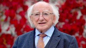 Irish President Michael Higgins delivers a speech in Dublin on March 17, 2023. Credit: Diplomat.ie.