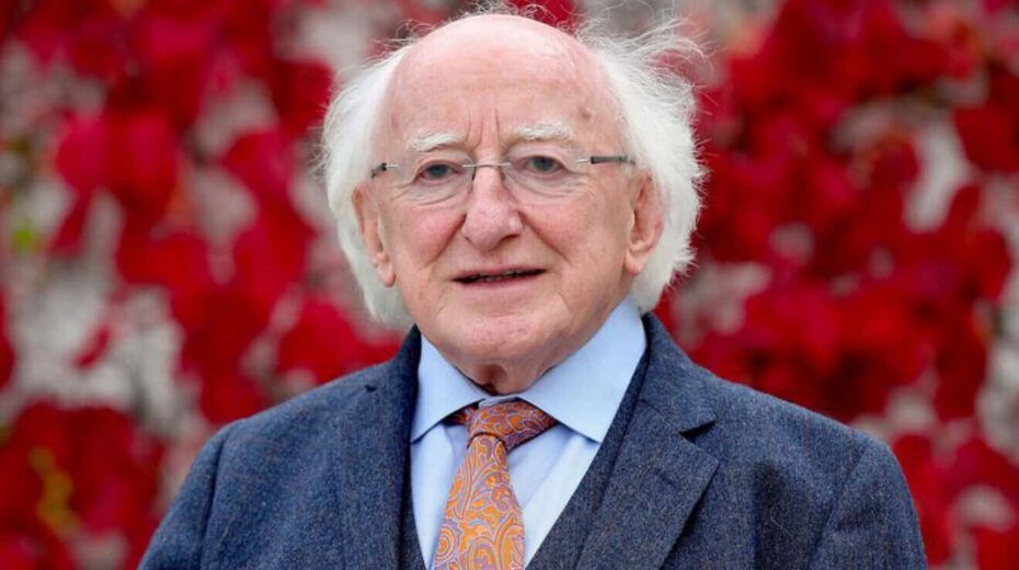 Irish President Michael Higgins delivers a speech in Dublin on March 17, 2023. Credit: Diplomat.ie.