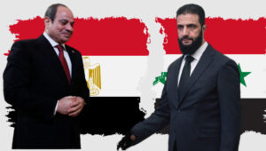 No trust. El Sisi and Al Julani. Collage. EPA-EFE/MAXIM SHEMETOV/REUTERS/POOL / EPA-EFE/MOHAMMED AL RIFAI / Adobe Stock
