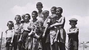 Jewish orphans, survivors of the Holocaust, at the reception camp in Atlit on July 14, 1944. Photo: Government Press Office