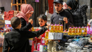 Palestinians buy traditional Ramadan lanterns known as "Fanous" at a market, ahead of the holy fasting month of Ramadan in Khan Yunis, on February 26, 2025. Photo by Abed Rahim Khatib/Flash90