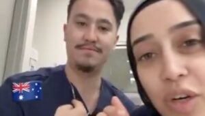 Two Australian health care workers threaten to kill Israelis, and then suggest they have already done so at their hospital. X screenshot.
