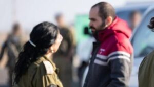 Freed hostage Yarden Bibas meets IDF troops, Feb. 1, 2025. Credit: Israel Defense Forces.
