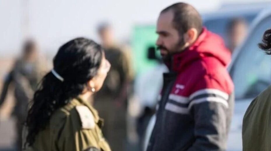Freed hostage Yarden Bibas meets IDF troops, Feb. 1, 2025. Credit: Israel Defense Forces.
