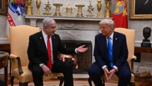 Trump might attach a price, but at least Israel's finally getting something out of the deal. Photo by Avi Ohayon/GPO