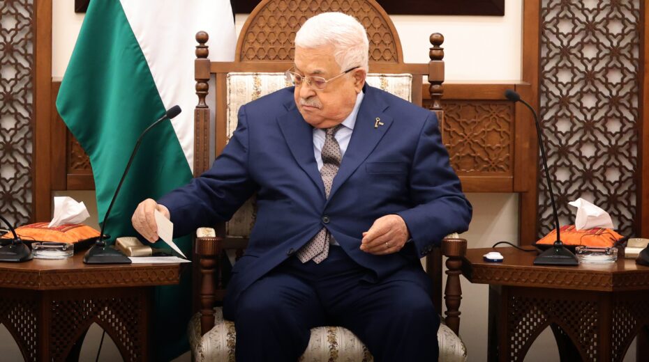 Isolated: Palestinian chief Mahmoud Abbas. Photo by EPA-EFE/ALAA BADARNEH / POOL