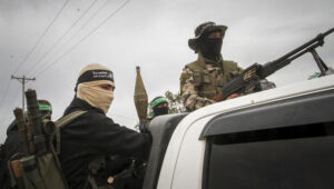 Hamas gunmen patrol near Rafah in the southern Gaza Strip. Photo by Abed Rahim Khatib/ Flash90