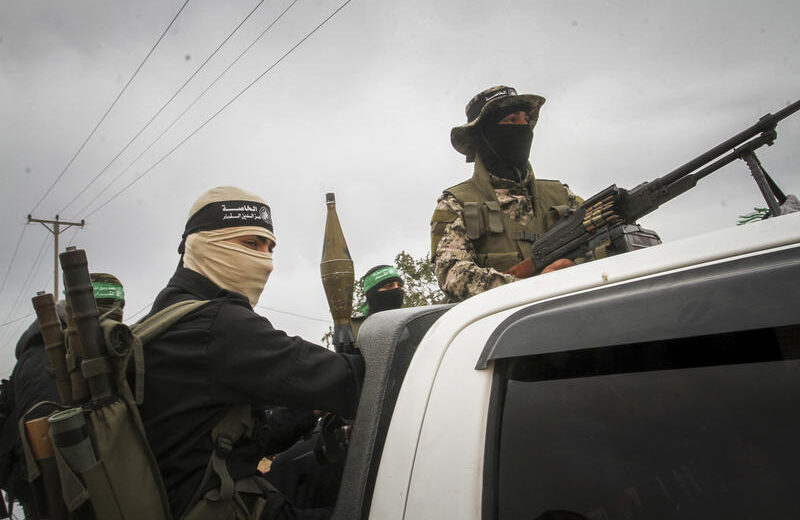 Hamas gunmen patrol near Rafah in the southern Gaza Strip. Photo by Abed Rahim Khatib/ Flash90