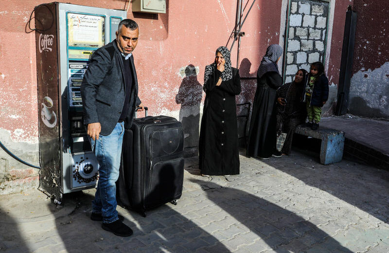 Palestinians at the Rafah Crossing waiting to leave the Gaza Strip. Photo by Abed Rahim Khatib/ Flash90