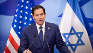 US Secretary of State Marco Rubio suggests Hamas is lucky anyone will negotiate with it at all. Photo by Alex Kolomoisky/POOL
