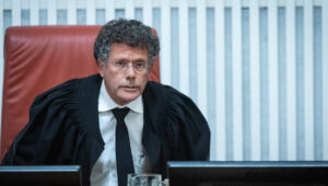 Israel Supreme Court Justice Isaac Amit hearing a petition in Jerusalem. Photo by Yonatan Sindel/Flash90.